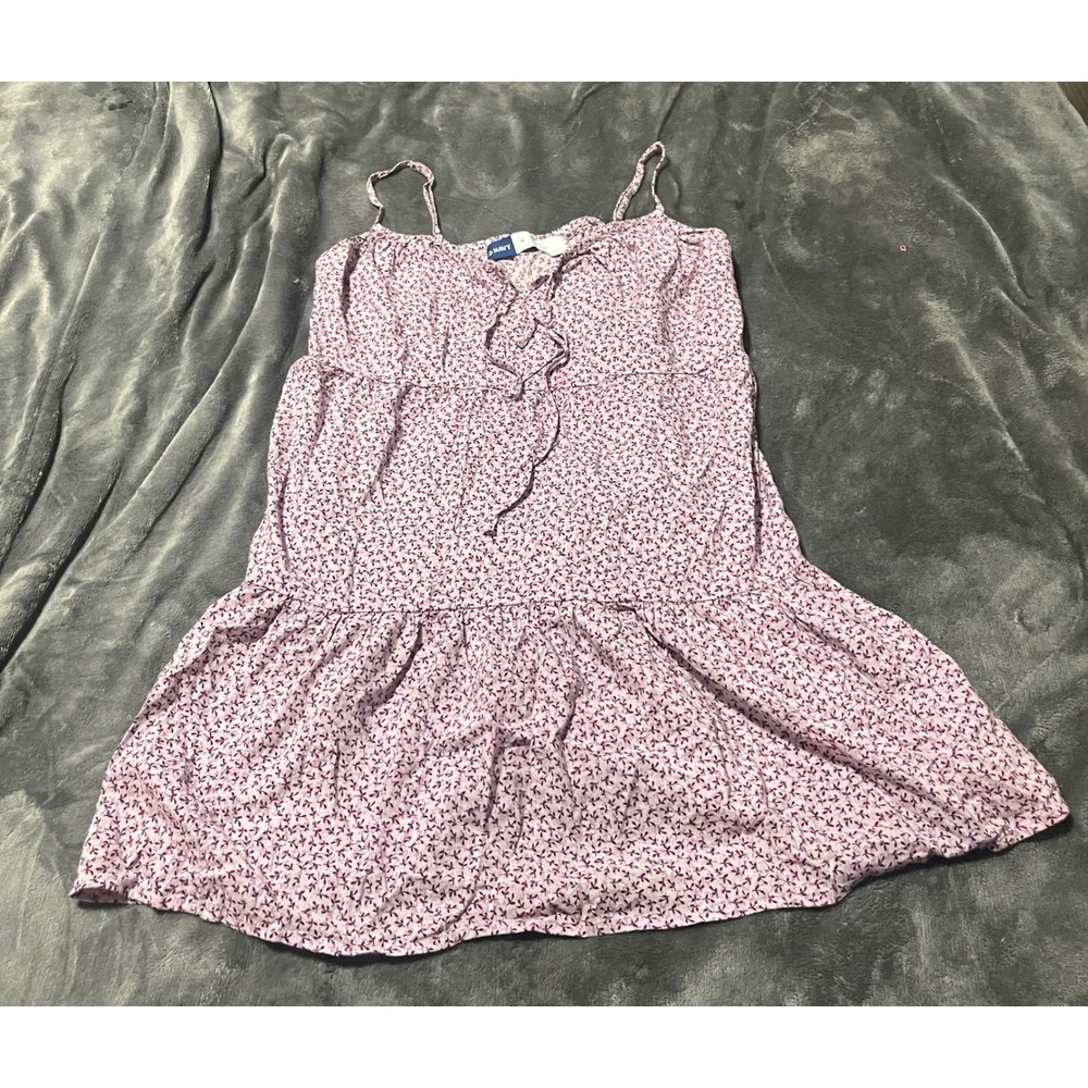 Old Navy Womens Floral Tiered Cami Mini Dress Lavender Purple Size M